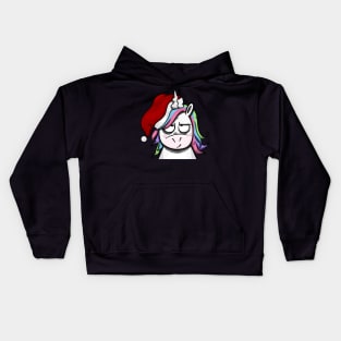 Christmas Unicorn in a Mood Kids Hoodie